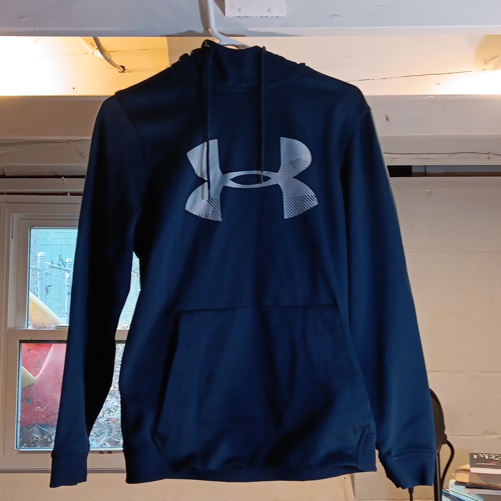 Under Armour Navy Blue Big Logo Hoodie Men's Small
